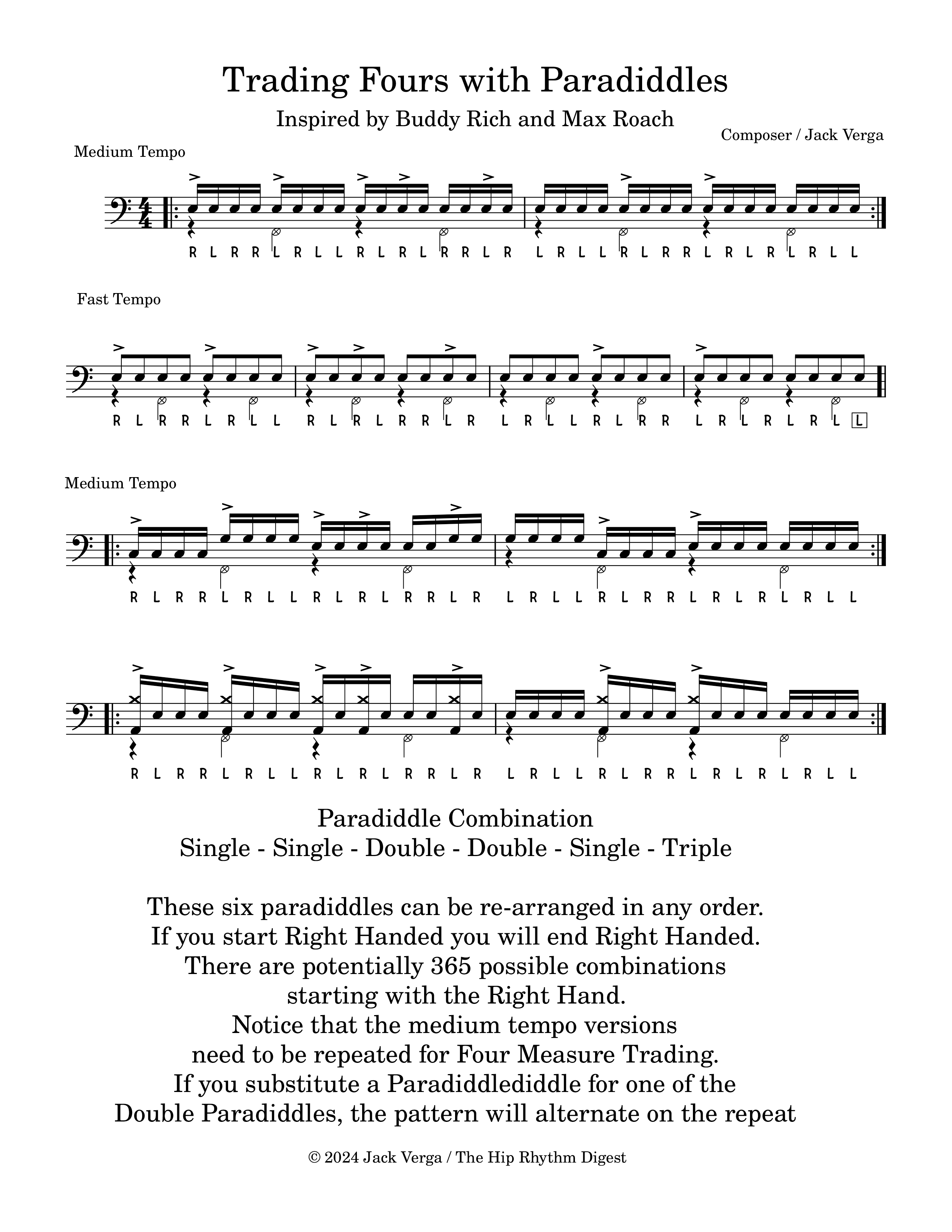 trading fours with paradiddles